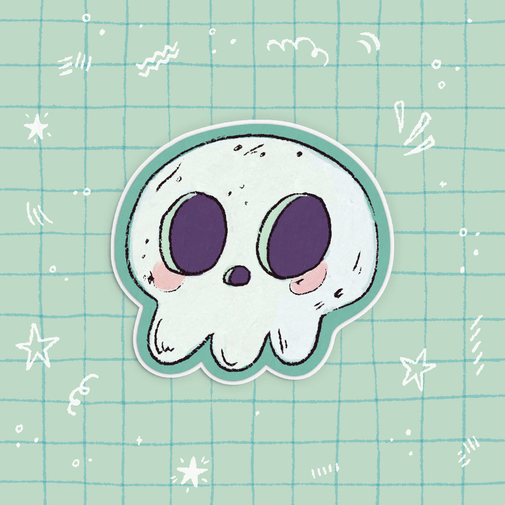 Skull Sticker • Glitter Vinyl Sticker