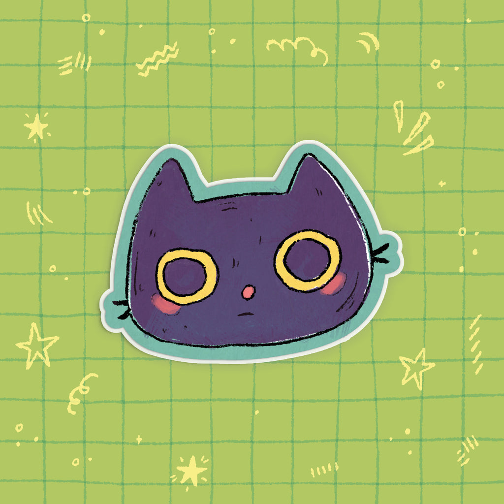 Black Cat Sticker • Glitter Vinyl Sticker