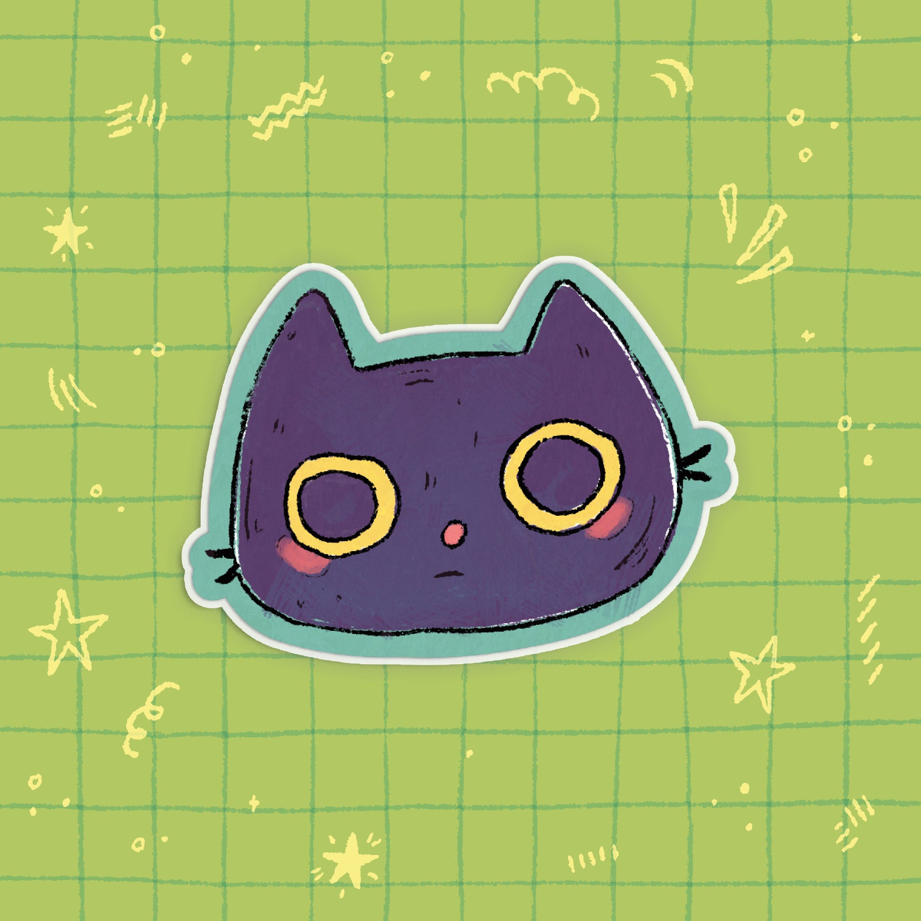 Black Cat Sticker • Glitter Vinyl Sticker