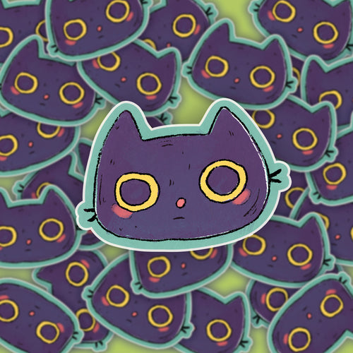 Black Cat Sticker • Glitter Vinyl Sticker