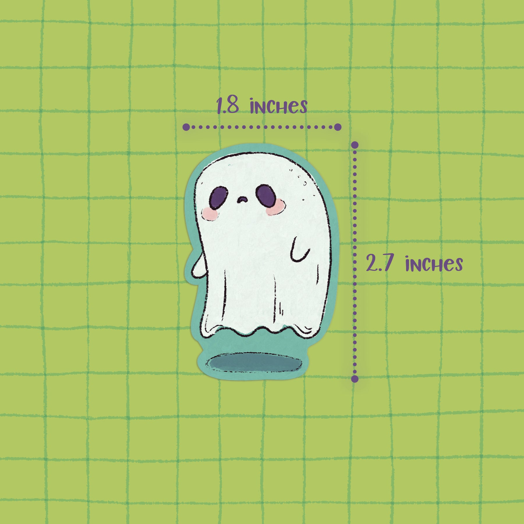Sad Ghost Sticker • Glitter Vinyl Sticker