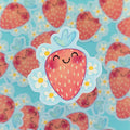 Sweet Strawberry • Glitter Vinyl Sticker