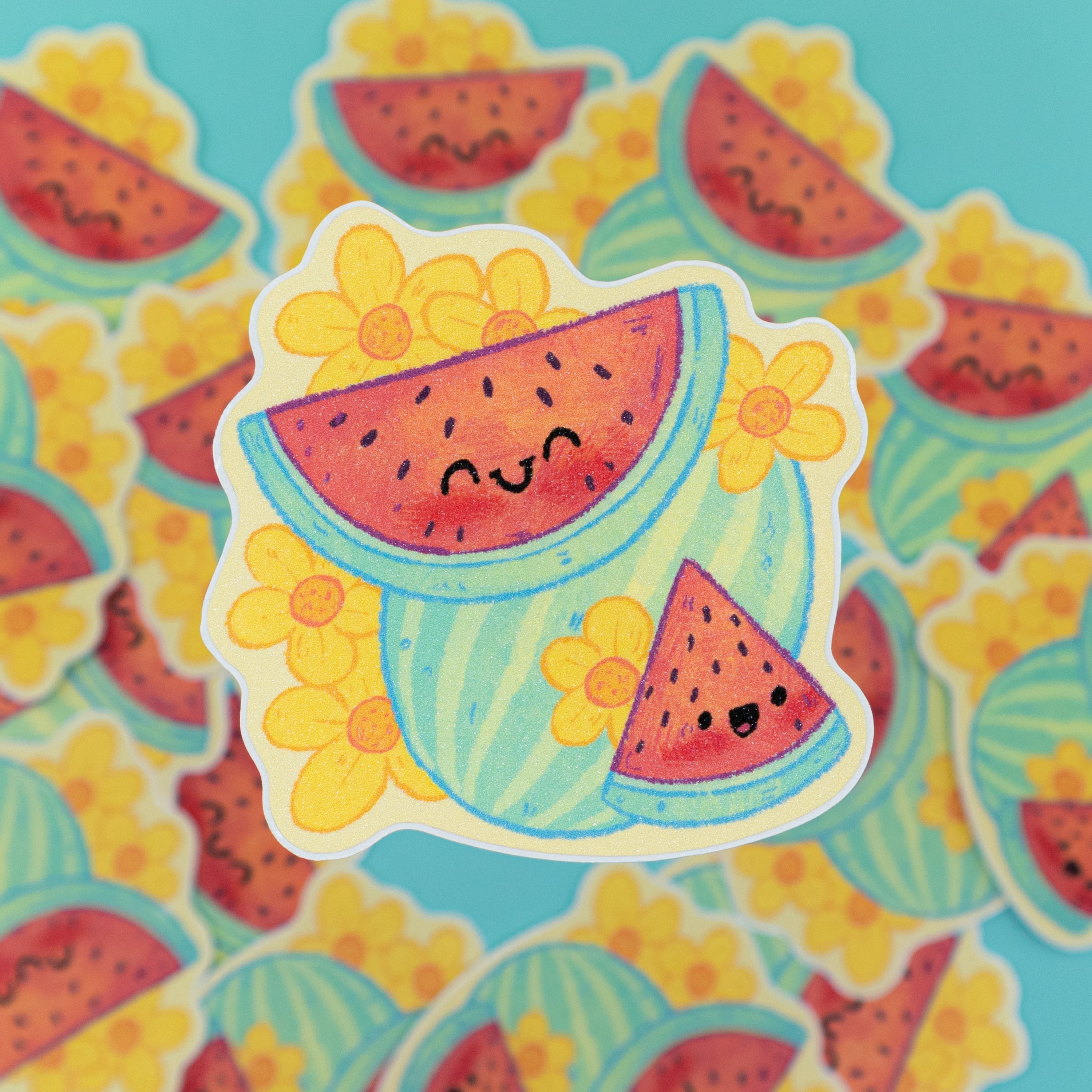 Wholesome Watermelon • Glitter Vinyl Sticker