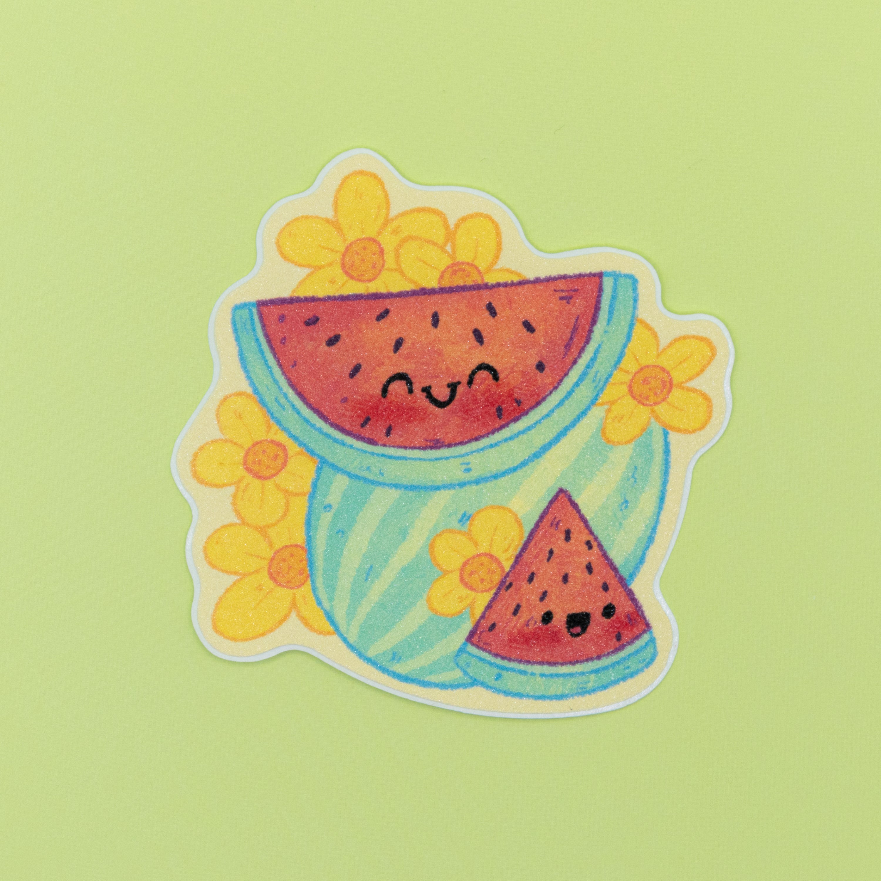 Wholesome Watermelon • Glitter Vinyl Sticker