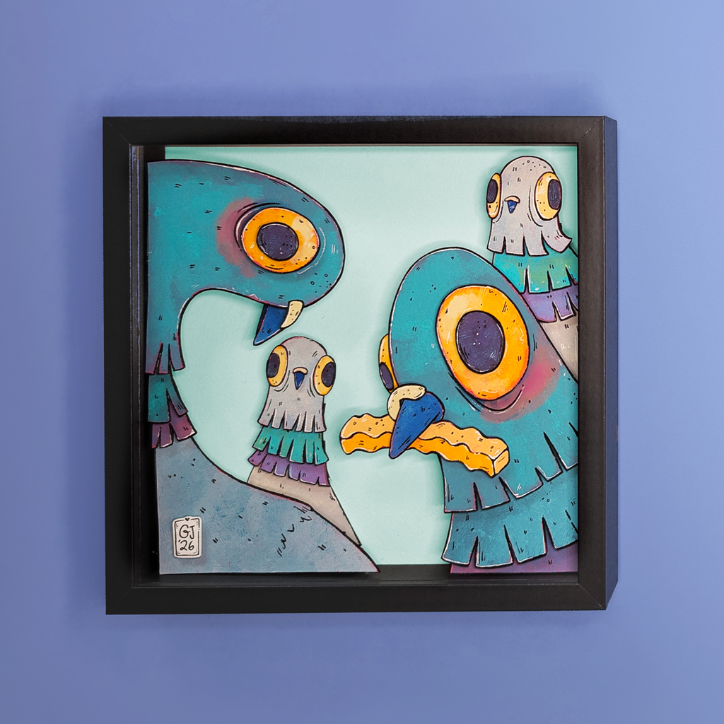 *PREORDER* Pigeons Love French Fries • Layered Paper Print